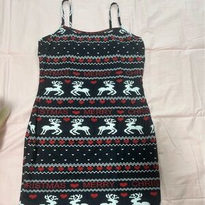 Festive Black and Red Christmas Dress